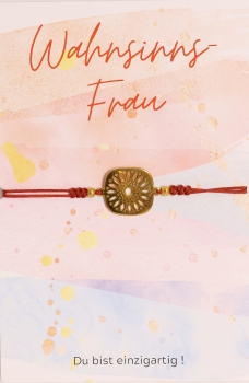 Lumisha Armband mit vergoldetem Symbol - rotes Band