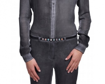 NOOSA Petite Gürtel  classic skinny schwarz 80cm