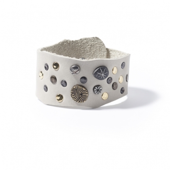 Preview: NOOSA Leder Armband NIVKH, Weiss S