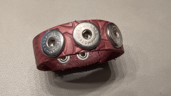 NOOSA PURE Armband weinrot mit Prägung - Größe M