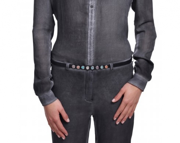 NOOSA Petite Gürtel  classic skinny schwarz 80cm