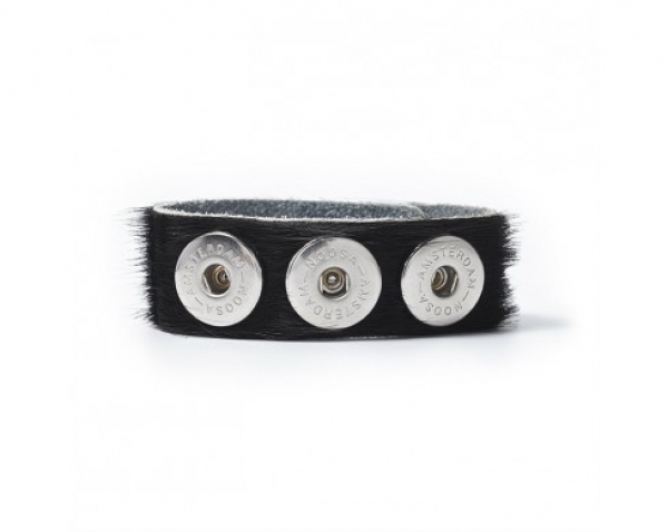 NOOSA Kuhfell Armband Schwarz Größe XS