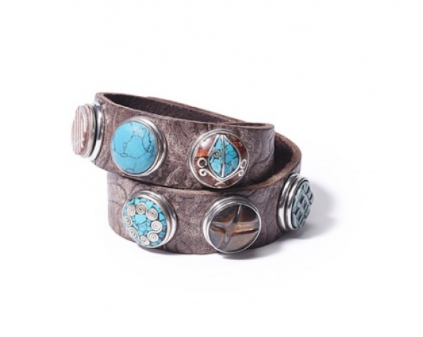 NOOSA Leder Armband doppelt, Schokobraun