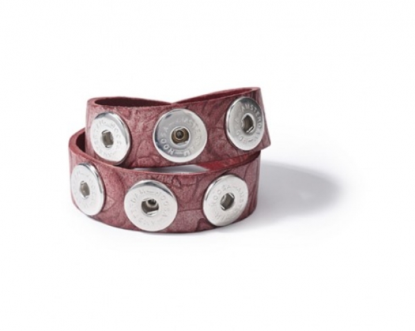 NOOSA Leder Armband doppelt, Weinrot