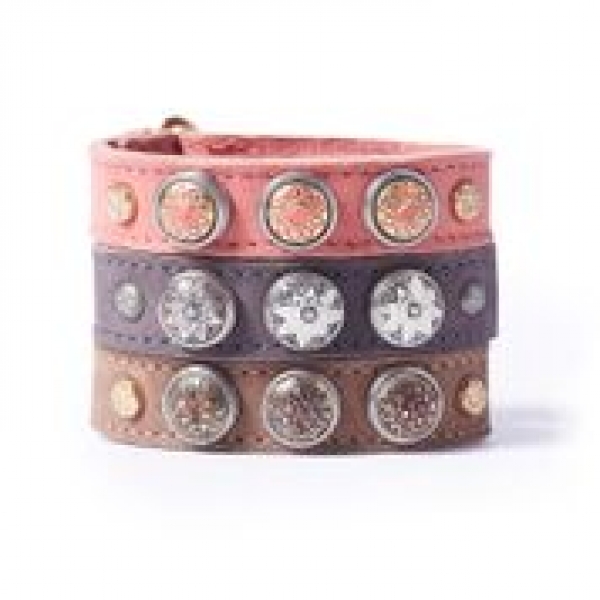 NOOSA Petite bracelet - Nubuk chayenne D-Ring - M